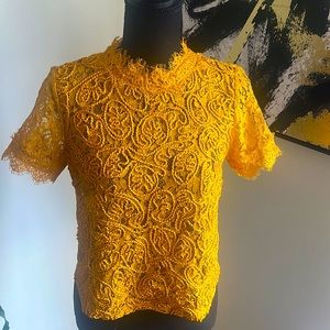 Mustard lace top